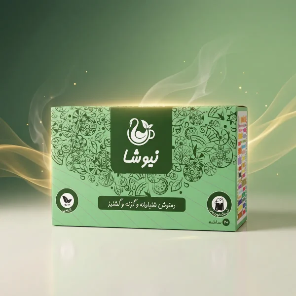 دمنوش شنبلیله گزنه و گشنیز نیوشا ۲۰ عدد تی‌بگ